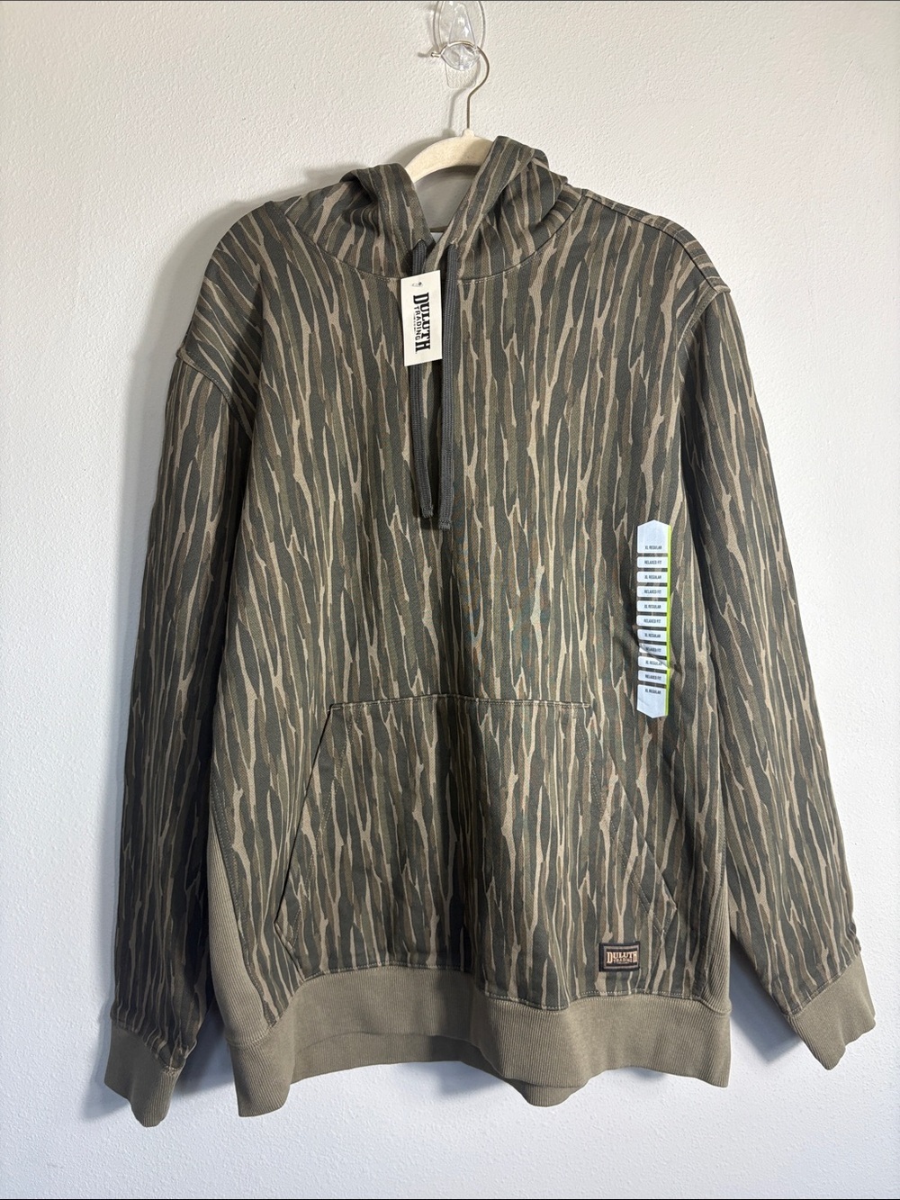 Duluth Trading Co Olive Green Striped Pullover Hoodie